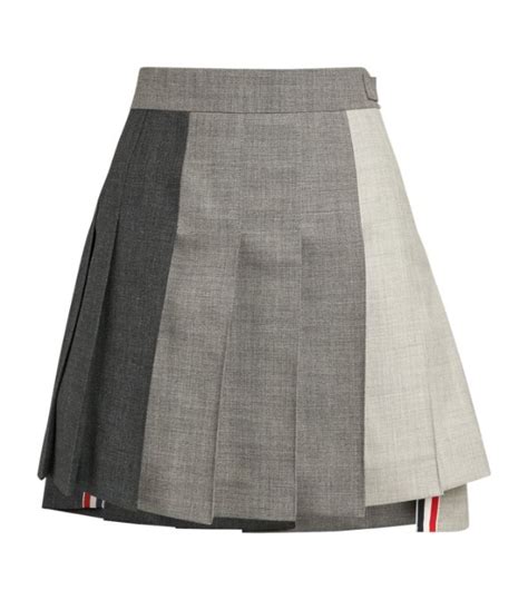 Womens Thom Browne Grey Pleated Mini Skirt Harrods Uk