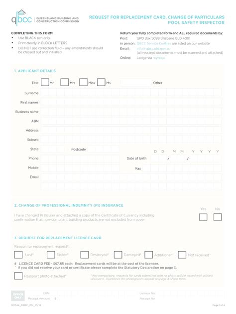 Fillable Online Request For Replacement Card Change Of Particulars Fax