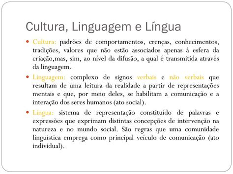 Cultura E Linguagem - PPT - Cultura, Linguagem e Língua PowerPoint Presentation, free ...