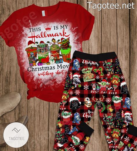 Baby Yoda This Is My Hallmark Christmas Movies Pajamas Set Tagotee