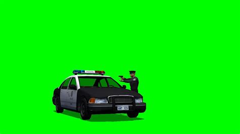 Police Officer Shoots Behind Police Car Green Screen Effects Free