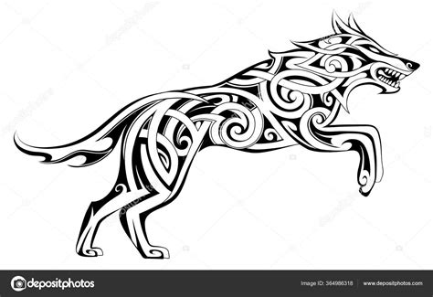 Wolf Tattoo Celtic Style Stock Vector Image By ©akvlv 364986318