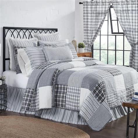 Vhc Brands Sawyer Mill Black White Farmhouse Patchwork Twin Cotton