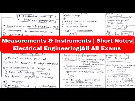 Measurements Instrumentation Short Notes Electrical Engineering