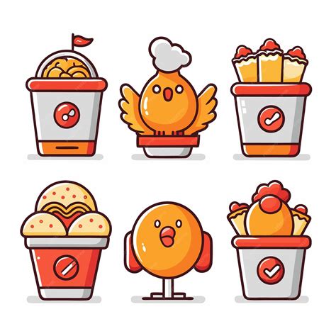 Cute Chickenthemed Fast Food Logos And Icons Adorable Chicken