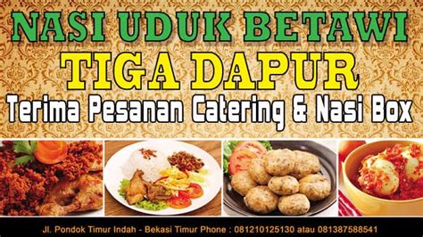 Daftar Harga Menu Delivery Nasi Uduk Betawi Tiga Dapur Pondok Timur