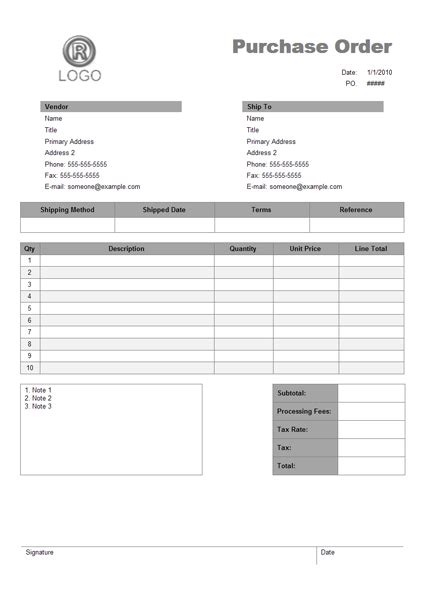 Purchase Order Example