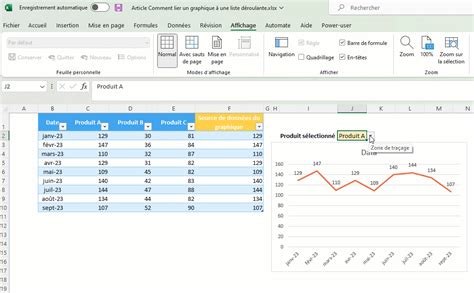 Créer des graphiques liés à une liste déroulante dans Excel