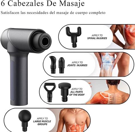 Pistola Masajeadora Recargable Con Cabezales