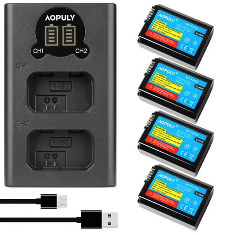 Np Fw50 AOPULY 2000Mah NP Fw50 Camera Battery LCD USB Dual Charger