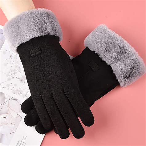 V Vincenza Windproof Sherpa Lined Winter Hand Gloves For Women Warm