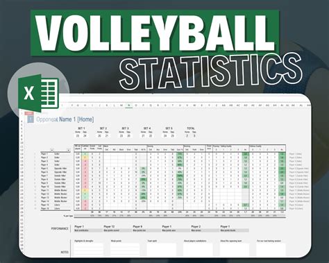 Volleyball Statistics Sheet Volley Stats Board Perfect For Teams