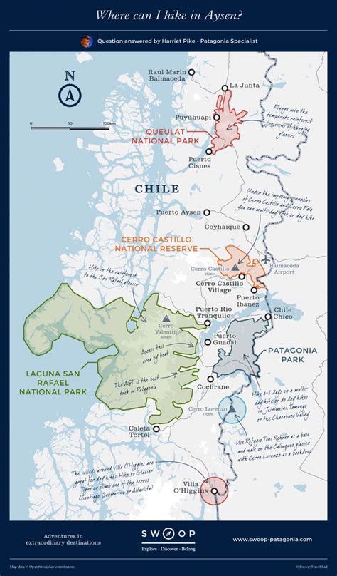 Map Showing Where You Can Hike In Aysen Patagonia There Are Several