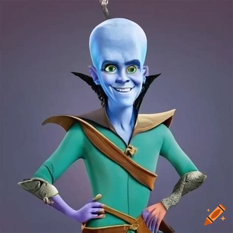 Megamind Dressed As Peter Pan In A Humorous Costume On Craiyon