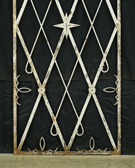 Reclaimed White Painted Cast Iron Window Guard 61.5 x 23 | Olde Good Things