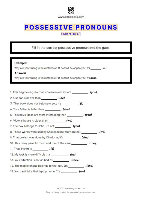 Possessivpronomen Worksheets And Online Exercises Images