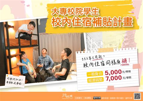 大專校院學生校內住宿補貼計畫自113年2月開跑 勞動部職業安全衛生署