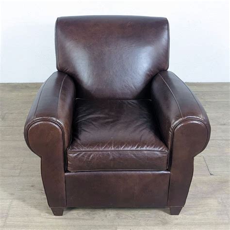 pottery barn leather chair 9