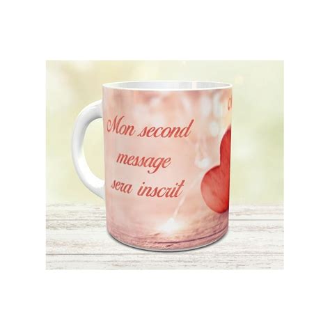 Mug C Urs Rouges En Bois Tasse Cadeau Avec Deux Messages