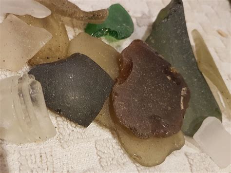 Great Seaglass Haul Today Beautiful Browns Burgundy And Greens West Coast Of Scotland By