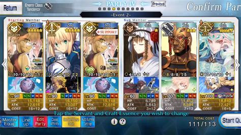 [fgo Na] Chaldea Summer Adventure Summer 6 90 Node 3 Turn Setup Ft Artoria Youtube