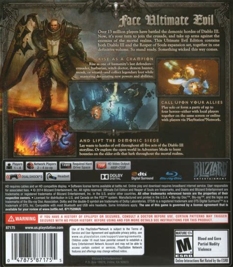 Diablo III Reaper Of Souls Ultimate Evil Edition 2014 PlayStation