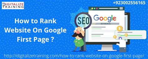 How To Rank Website On Google First Page Seo