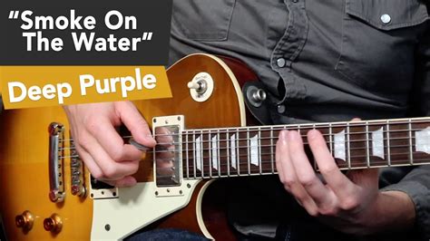 Smoke On The Water Guitar Tutorial Deep Purple Easy Beginner Guitar Riffs Youtube