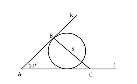 Na rysunku obok proste k i l są styczne do okręgu a punkt B jest