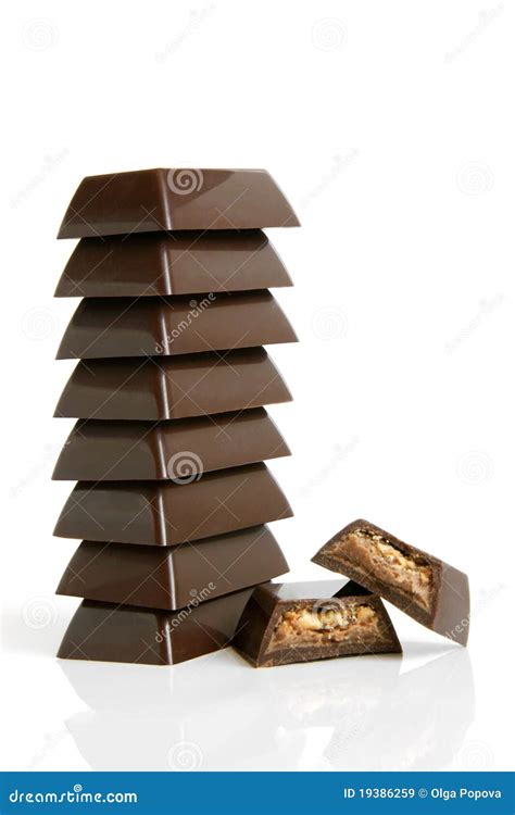 Stack Of Chocolate Pieces Stock Image Image Of T 19386259