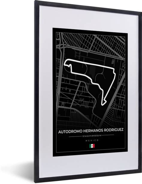 Fotolijst Incl Poster Mexico Circuit Autodromo Hermanos