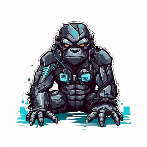 Premium Vector Cyberpunk Gorilla Tshirt Design Vector Logo