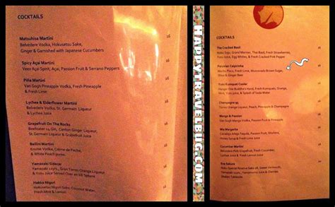 Cocktail menu at Nobu in Las Vegas | Menu restaurant, Cocktail menu, Chef dishes