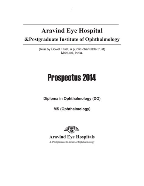 Aravind Eye Hospitals Aravind Eye Care System