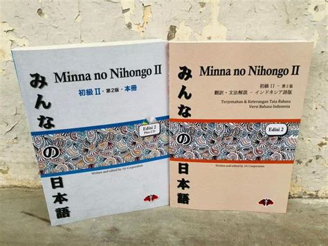 Paket 2 Buku Minna No Nihongo 2 Versi Jepang Dan Terjemah Ukuran Besar