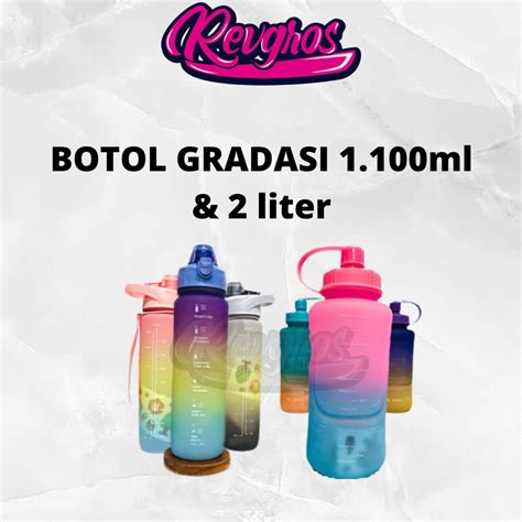 Jual BOTOL GRADASI 1 1 LITER 2 LITER PELANGI BOTOL MINUM 1100ML