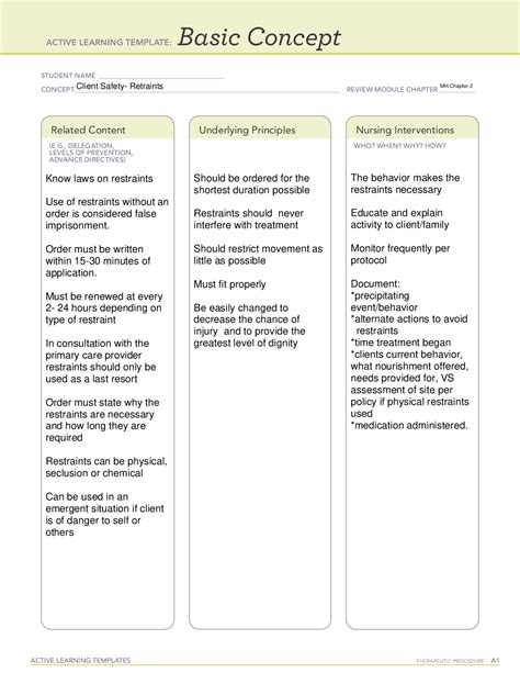 Active Learning Template Basic Concept Forms