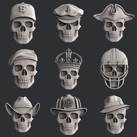 D Models For Cnc Router Set Skulls D Model Cgtrader