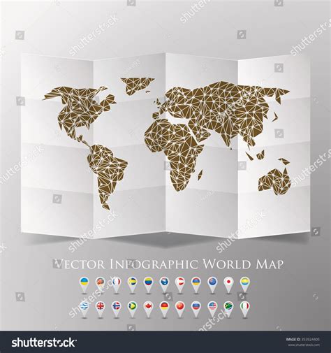 Vector World Map National Flags Stock Vector (Royalty Free) 353924405 | Shutterstock