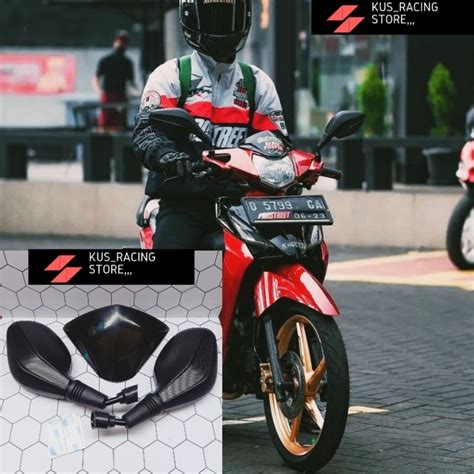 Jual PAKET VISOR PLUS SPION CLICK HITAM POLOS PNP HONDA REVO ABSOLUTE