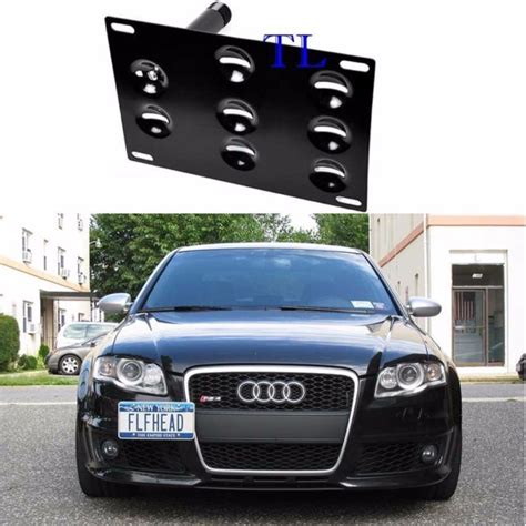 Front Bumper Tow Hook License Plate Mount Bracket For Audi Rs Rs A