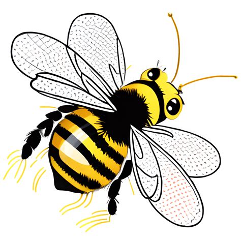 Busy Bee Clipart Midflight Design · Creative Fabrica