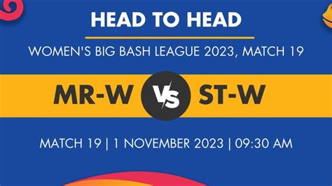 MR W Vs ST W Player Stats For Match 19 MR W Vs ST W Prediction Who