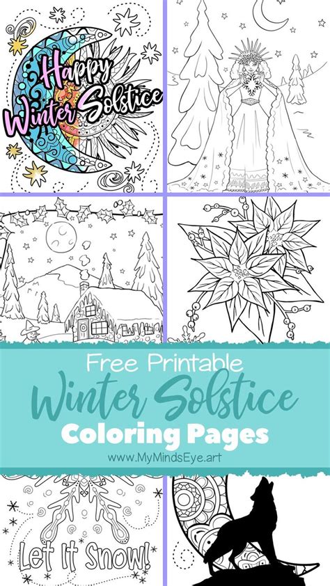 Image Of 6 Coloring Winter Solstice Coloring Pages Text Says Free