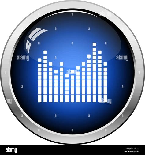 Graphic Equalizer Icon Glossy Button Design Vector Illustration Stock