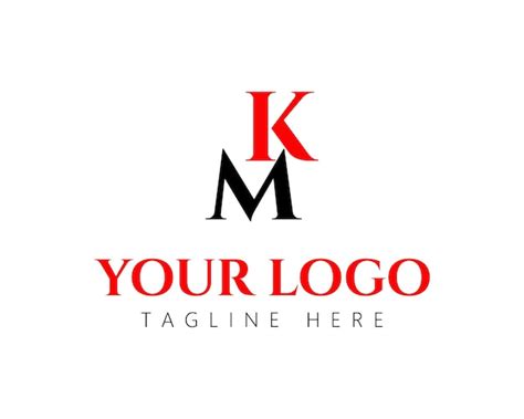 Modernes Monogramm Buchstaben Km Logo Design Premium Vektor