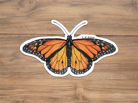 Monarch Butterfly Vinyl Sticker Monarch Sticker Orange Butterfly Sticker Monarch Butterfly