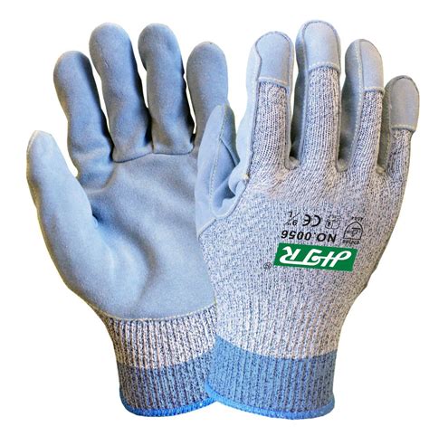 Cut Resistant Anti Abrasion Safety Work Gloves With Leather Plam Work