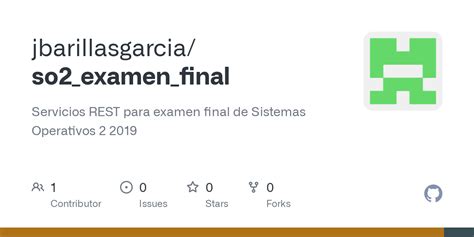 GitHub Jbarillasgarcia So2 Examen Final Servicios REST Para Examen