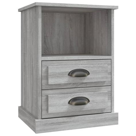 Table De Chevet Sonoma Gris X X Cm Bet Cdiscount Maison